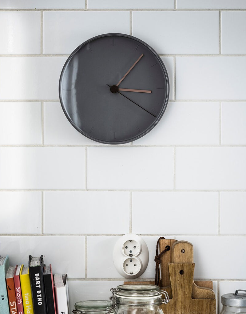 Wall clock gray pink